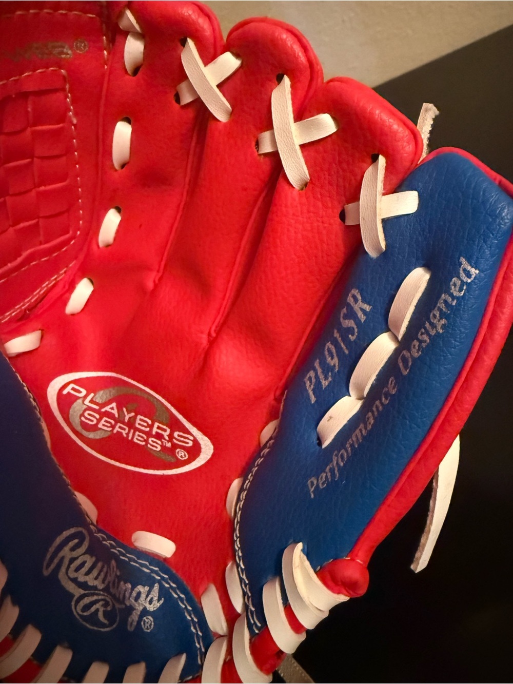 Rawlings Red and Blue Players Series Baseball Glove